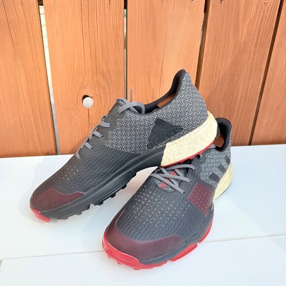 Adidas Adipower Men's Cross Training Shoes Size 9.5 Gray & Red Sneakers - Picture 3 of 9